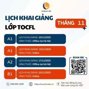 Lịch mở lớp TOCFL Tháng 11/2025