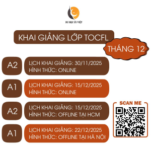 Lịch mở lớp TOCFL tháng 12/2025