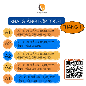 Lịch mở lớp TOCFL Tháng 1/2026